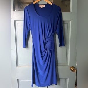 Philosophy Republic Clothing side ruched bodycon Cobalt dress, size medium.
